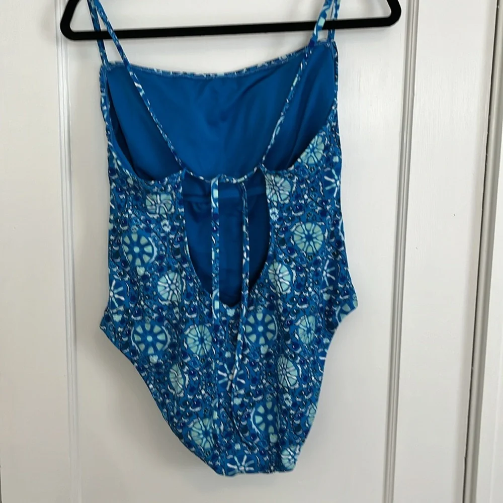 Rhode for Target blue zinnia floral print swimsuit